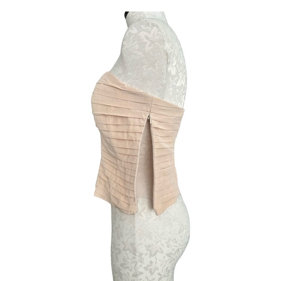 Silence + Noise Strapless Bustier Top Pleated Side Zip Strretch Back Size Large - Picture 6 of 14
